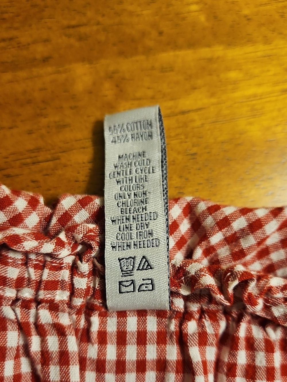 American Rag Red Gingham Off-Shoulder Ruffle Camisole, Cropped - Picture 4 of 4